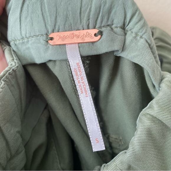 Free People | Cadet Pull On Jogger Pants Button Fly Casual Army Green Small - Picture 7 of 8